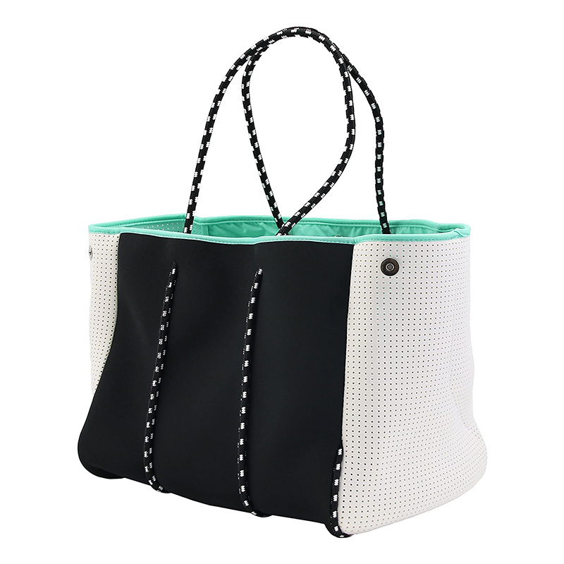 Sacola de compras multiuso personalizada Sacola de praia deneoprene com bolso com zíper interno
