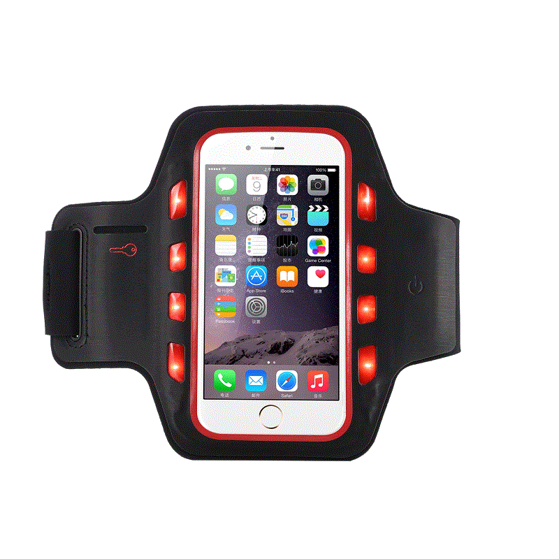 Atacado braçadeira reflexiva esportes funcionando braçadeira de telefone celular com luzes led para iphone 11 iphone 12