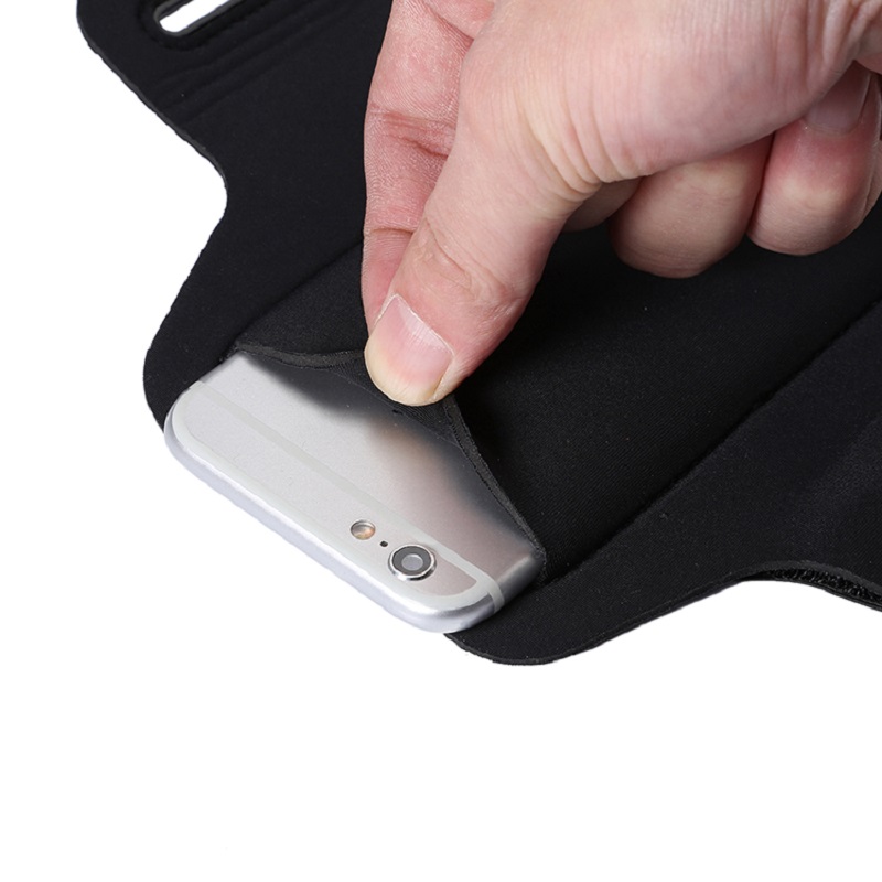 Amostra grátis pode ser personalizado executando esportes levou luz preto braçadeira telefone celular saco de telefone