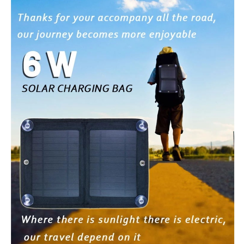Preço de atacado 6wnova tecnologia dobrável painéis solares carregando carteira solar saco de painel para celular