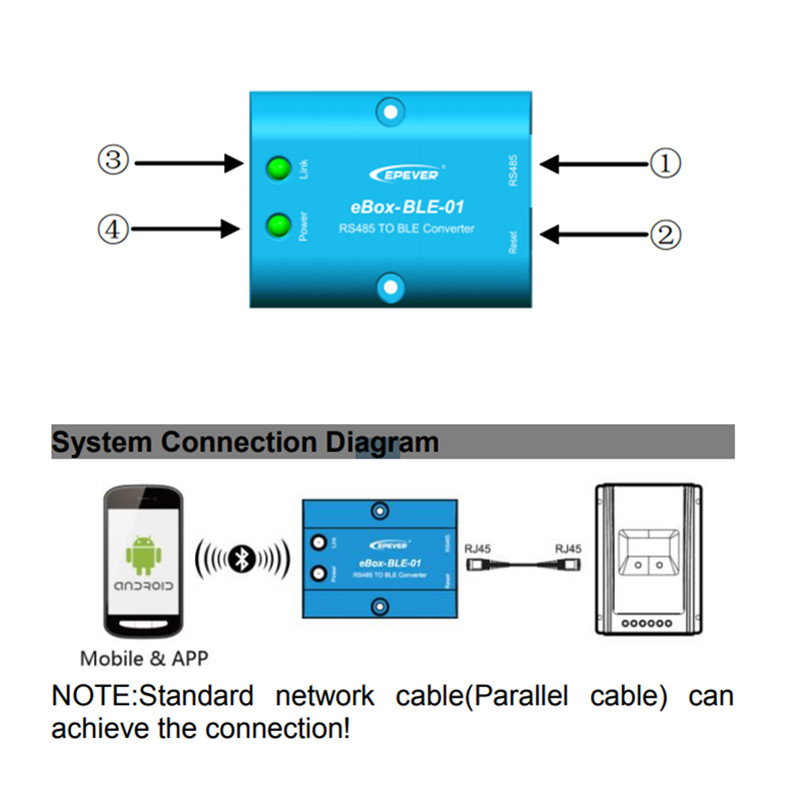 WiFi Serial Serial RS485 para Adaptador Bluetooth para o Inversor do Controlador Soalr Epsolar LS vs A VS BN Tracerbn Shi
