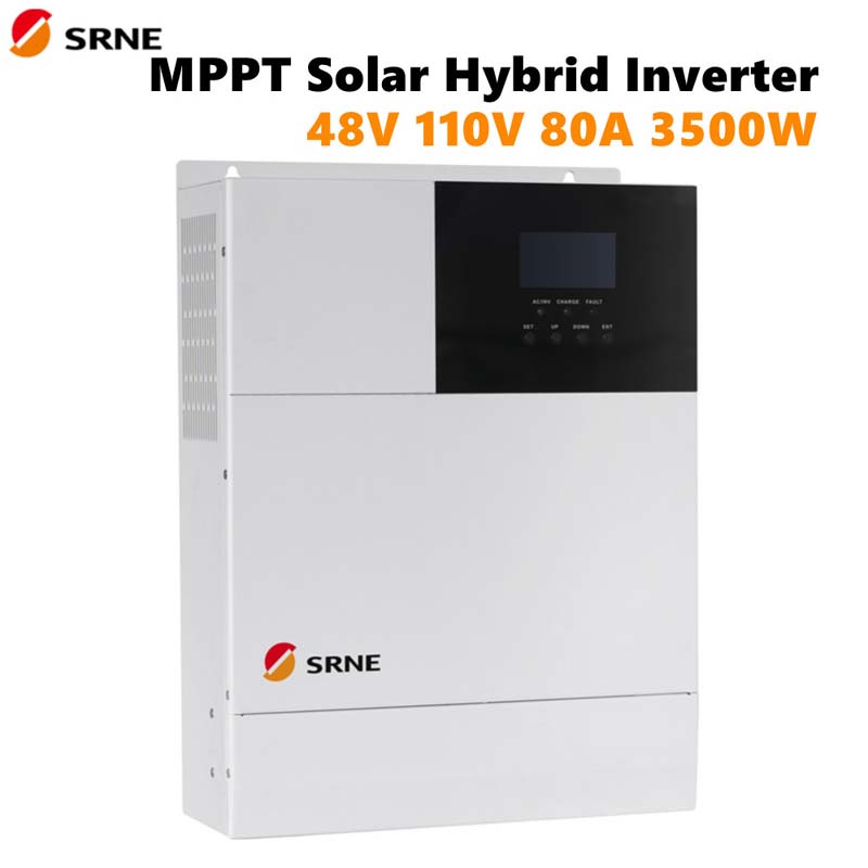 Srne Mppt Solar Charge Híbrido Inversor 80A Controlador Max 3500W Pure Sine Wave Inversor 48V 110 V PV Volt 145v 50Hz 60Hz Off-Grid