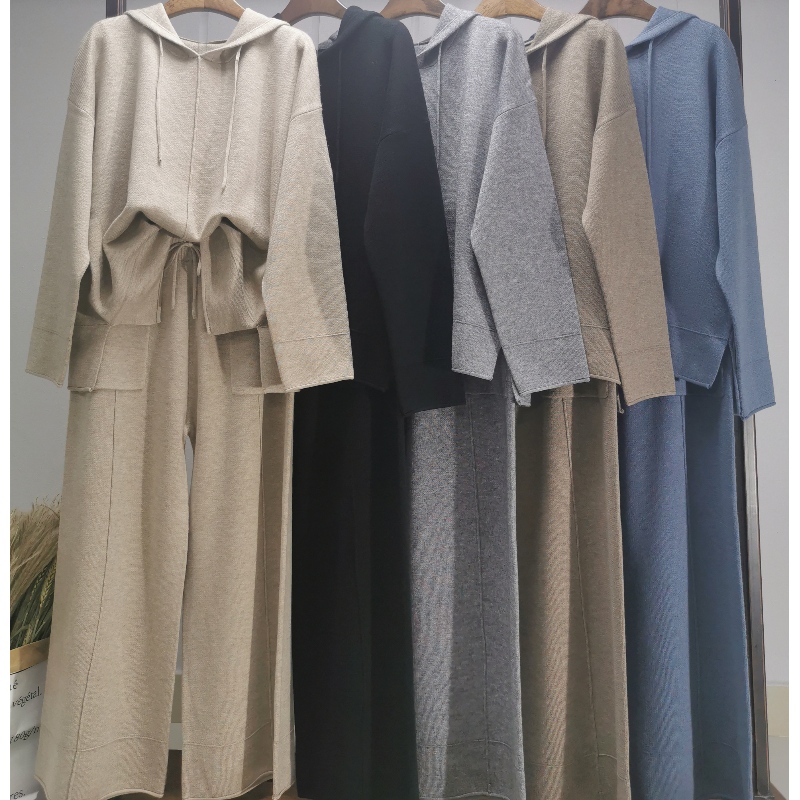 Camisola de lã simples casual elegante Set 69056#