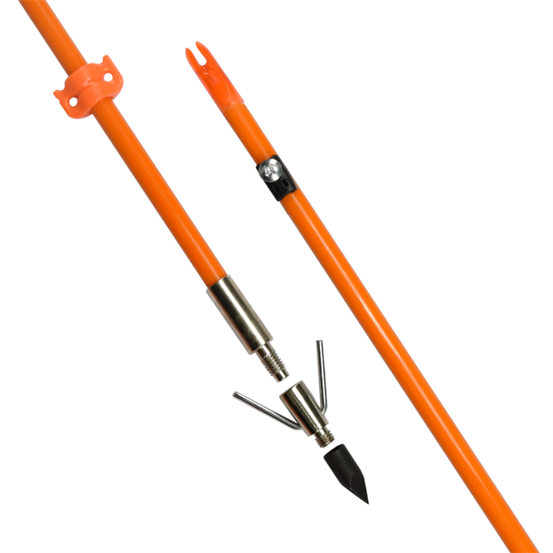 110021-OG Elong Outdoor OD8mm 32inch Bowfishing arrow Fibra de vidro eixo de pesca do arco
