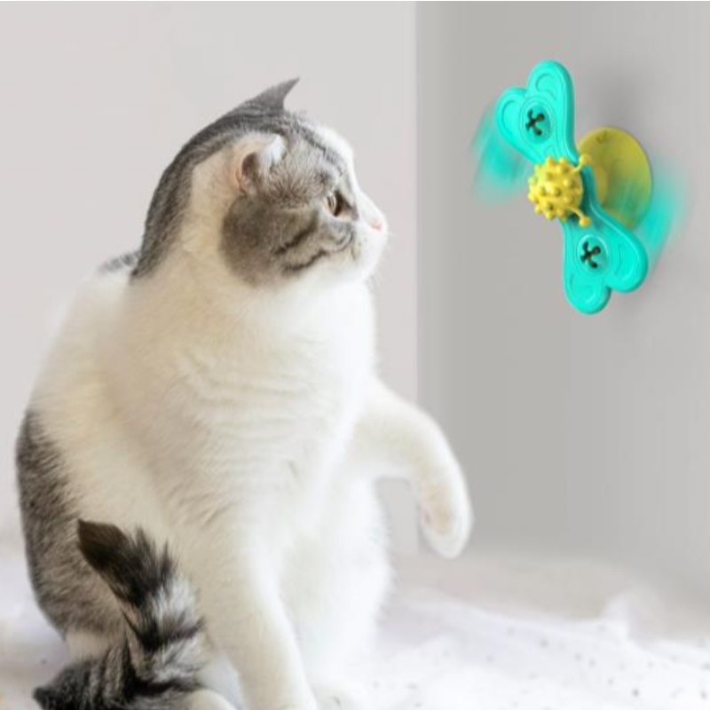 Gato moinho de vento brinquedo engraçado massagem gato gato brinquedos com catnip esfera dentes limpeza pet Products