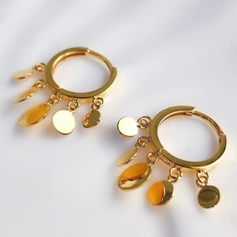 Tuochen jóias fábricanovo design 18k amarelo/rose ouro brinco conjunto presente para as mulheres