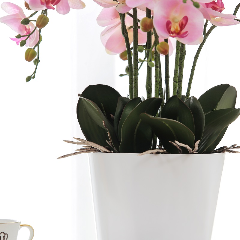 Orquídea artificial em vaso tocada real para venda