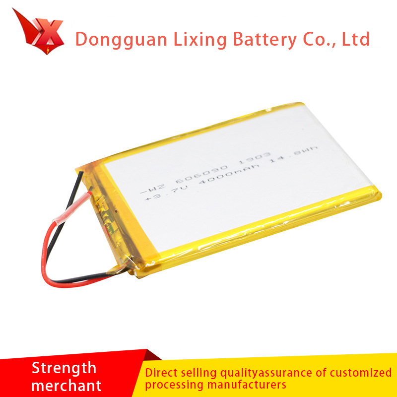 Grande suprimento de bateria de lítio de 3.7V 606090 Bateria de proteção macia de polímero de lítio 4000mAh