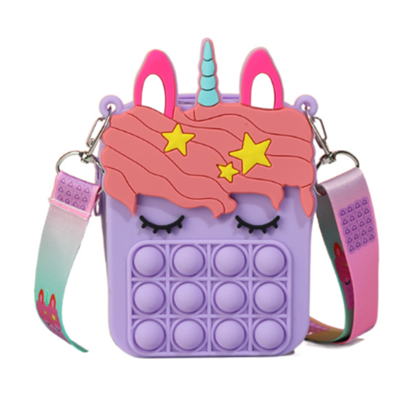 Presente de aniversário de bolsa pop para crianças, fidget bolsa de brinquedos bolha aliviar bolsas de estresse