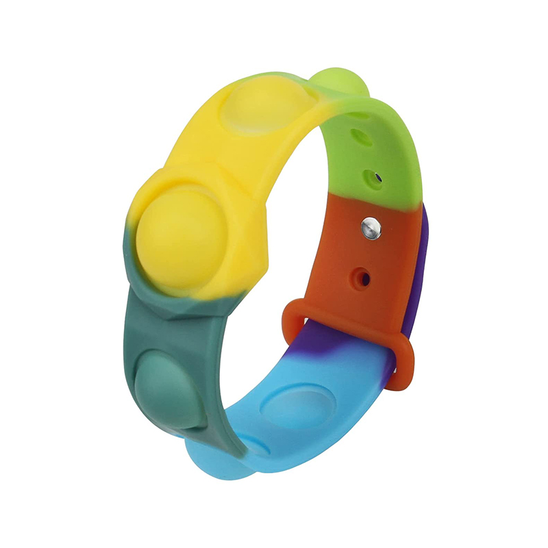 Crianças Silicone Pop Fidget Bracelete e Brinquedos De Pulseira, Adultos Empurre Borbulha Sensorial Stress Relief Gift Boy