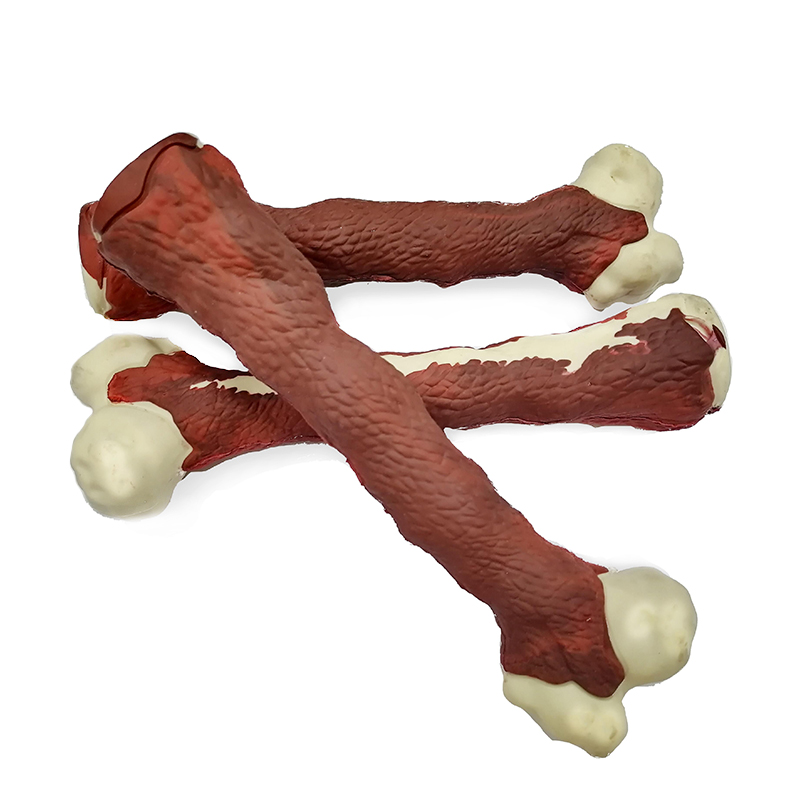 Dentes de forma óssea limpeza durável cão de borracha animal de estimação mastigar brinquedo