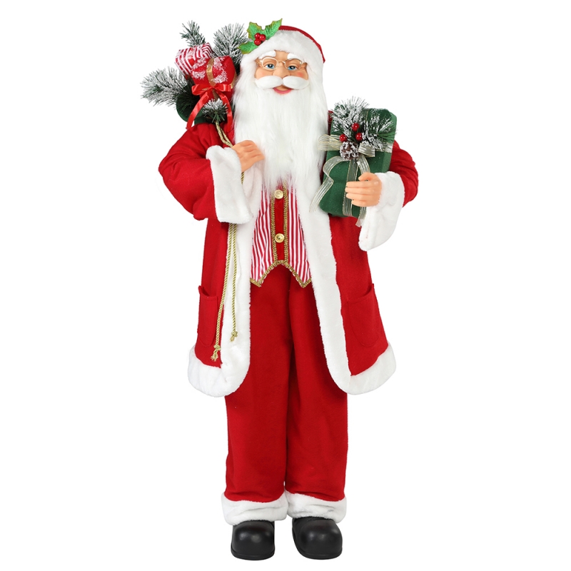30 ~ 110 cm de pé de Natal Papai Noel com presente saco ornamento ornamento tradicional feriado figurine coleção Xmas série