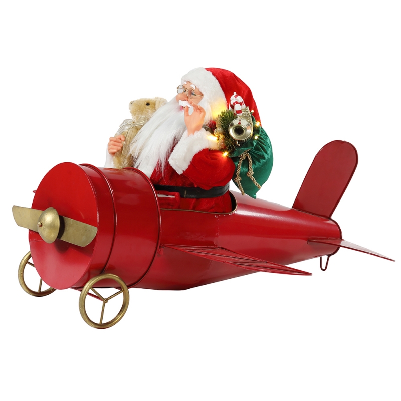80cm Natal musical animado Papai Noel sentado vermelho decoração figurine clássico feriado ornamento presentes coleção