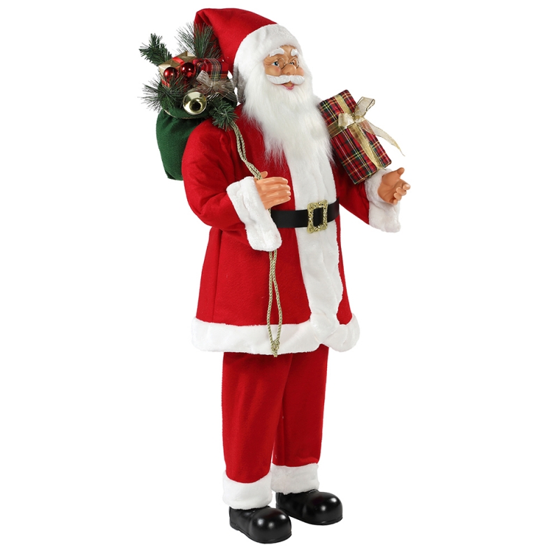30 ~ 110 cm Natal em pé Papai Noel com saco de presente decoração tradicional figurine coleção Xmas série