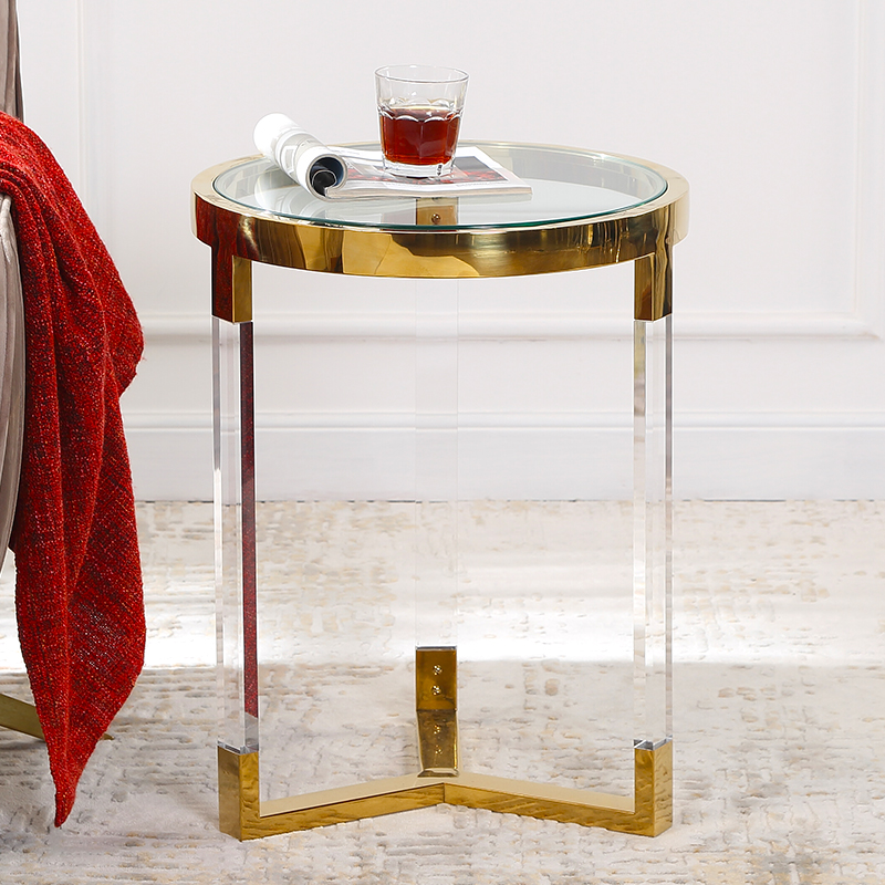 Mesa de console de bronze de bronze de mesa de luxo lateral mesa de café contemporâneonórdico