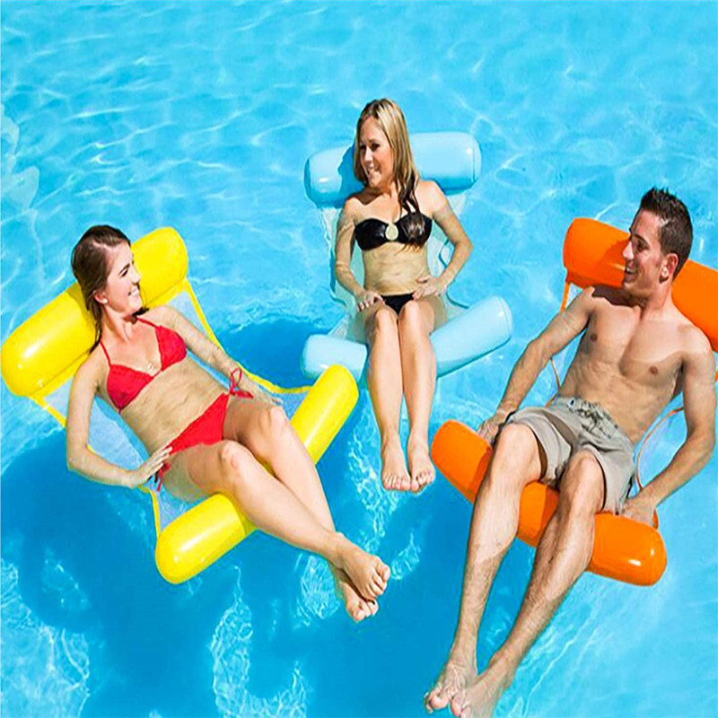 Flutuador de piscina inflável para adulto, rede de piscina (sela, drifter, cadeira de salão), cadeira de piscina de verão, sala de água portátil