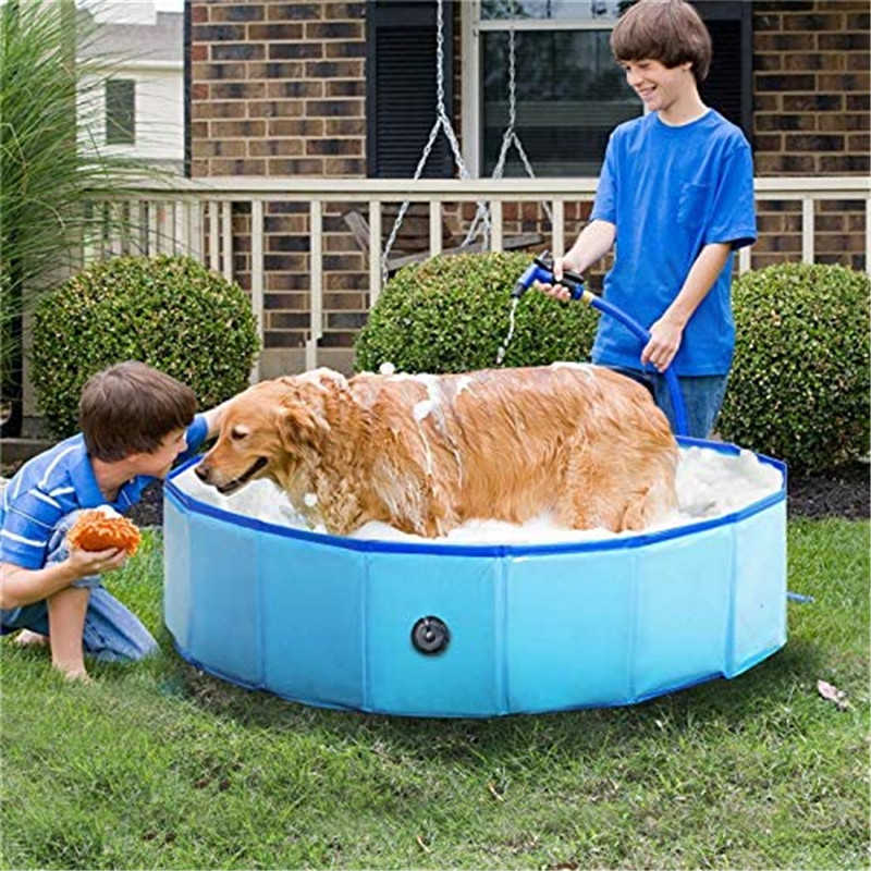 Banheira de estimação portátil durável, piscina dobrável de banho dobrável para cães