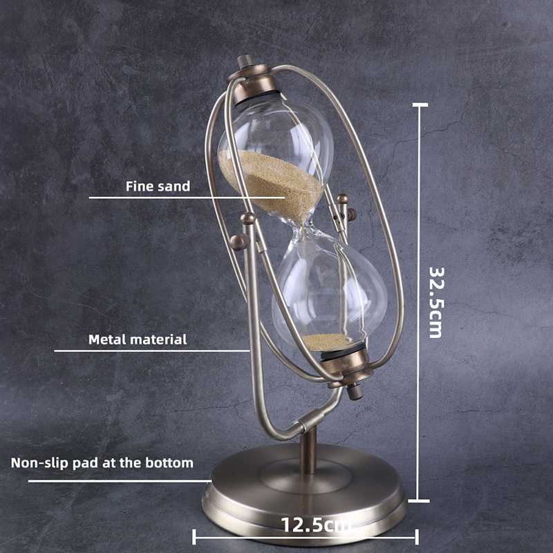 Timer Metal Girando Areia Relógio Europeu Sala de Estilo Decoração Ornamentos Aniversário Presente30/60 Mins Time Hourglass