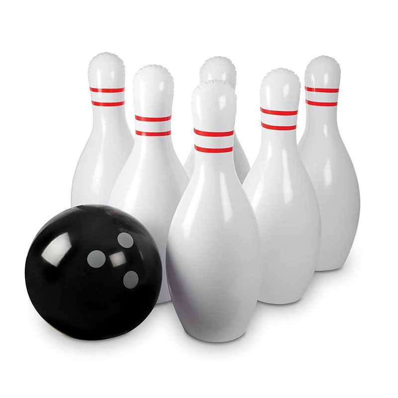 Conjunto de boliche inflável inclui uma grande bola e 6 pinos de boliche inflável Jumbo Bowling jogo para crianças