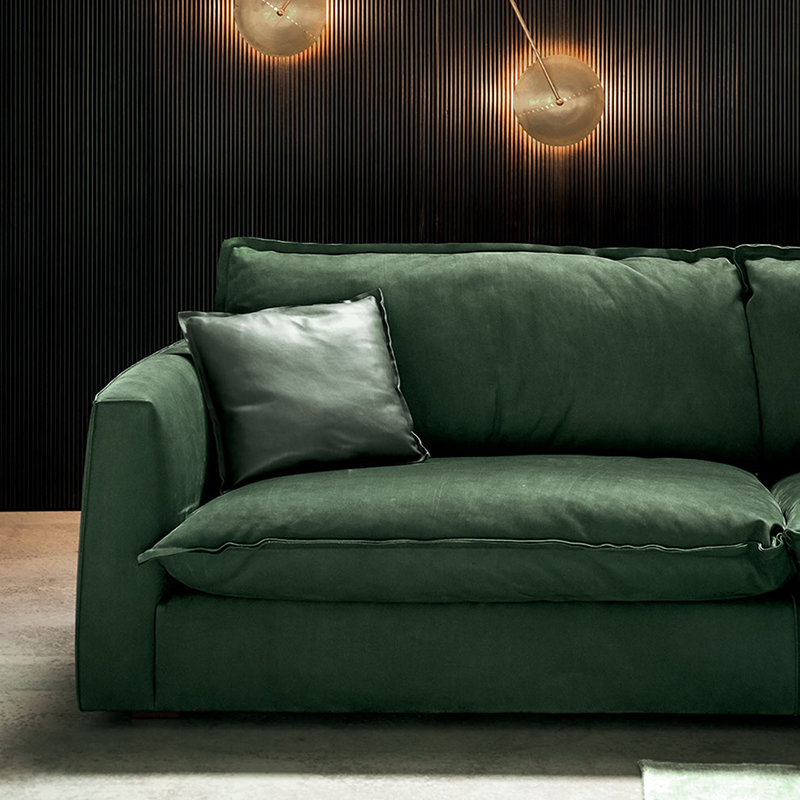 Design italiano Baxter Conjuntos de sofá de couro de luxo modernos para sala de estar