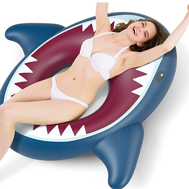 Infláveis ​​de tubarão de tubarão de tubarão infláveis ​​de tubarão anel de anel denatação em piscina brinquedos de lounge para crianças para crianças adultos