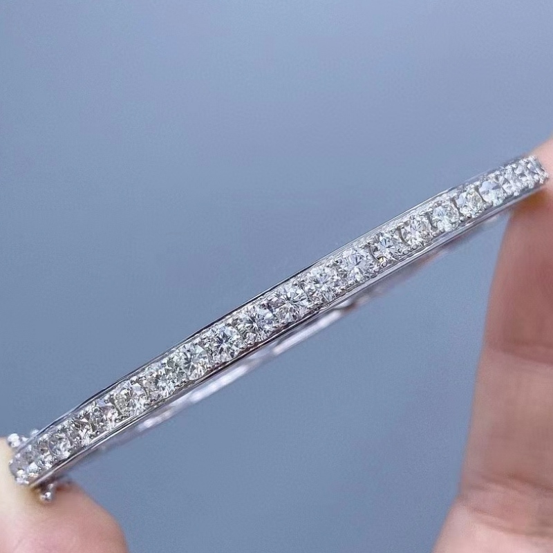 Tuochen Jewelry Custom 18K Gold com pulseira de pedra de diamante real para menina