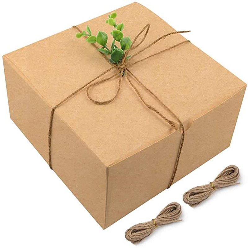Moretoes Brown Gift Boxes Pack Kraft 8x8x4 polegadas, caixas de papelão -presente de papel com tampas para presentes de Natal, caixas de proposta de dama de honra, caixas de cupcakes, criação de caixa de presente