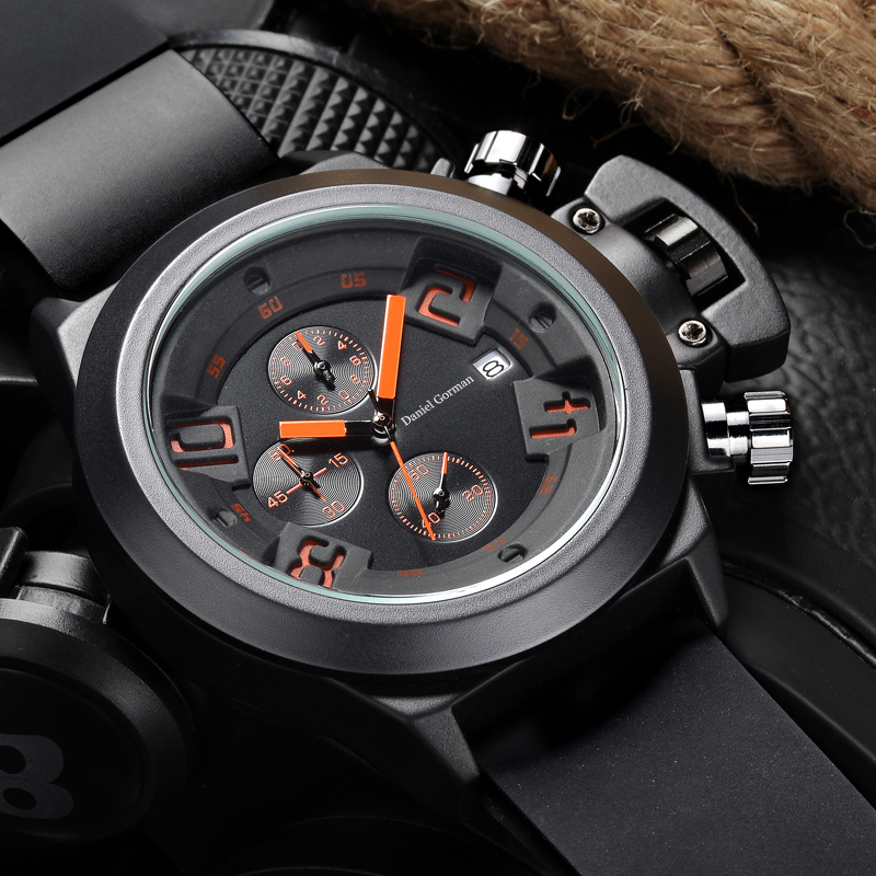 Daniel Gormantop Brand Luxury Sport Watch Men Watches Military Rubber Rubber Strap Automático Relógios à prova d'água RM2208