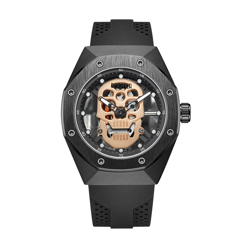 Baogela Skeleton Watches Men Hollow Out Of Water impermeável Skull Skull Dial Sports Military Watch Man Relloguios Masculino 1902
