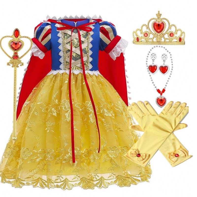 2022 Nova Sofia Aurora Branca deneve Elsa Rapunzel vestido de traje Halloween Cosplay Girl Princess Dress HCSW-009