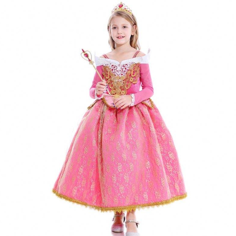 Baige Girls Dress Dress Beauty Beleza Princesa Aurora Dress Cosplay Costume de performance