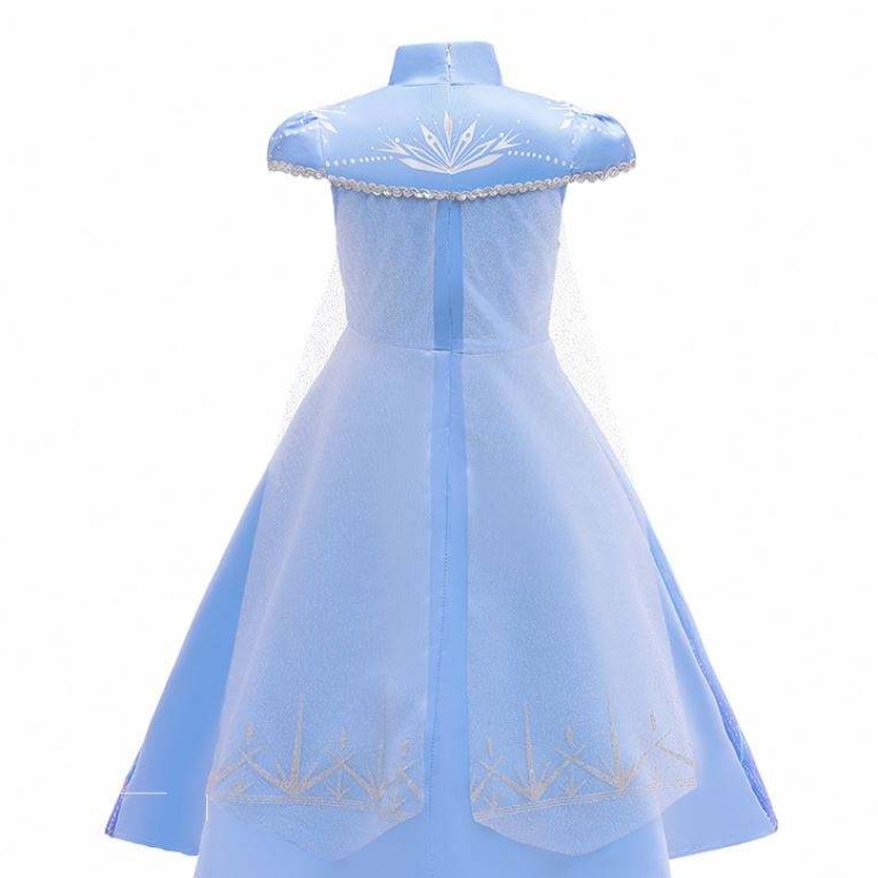 New Elsa Frocks Fashion Sleeves Casaco Halloween Fairy Princess Child Cosplay Formado