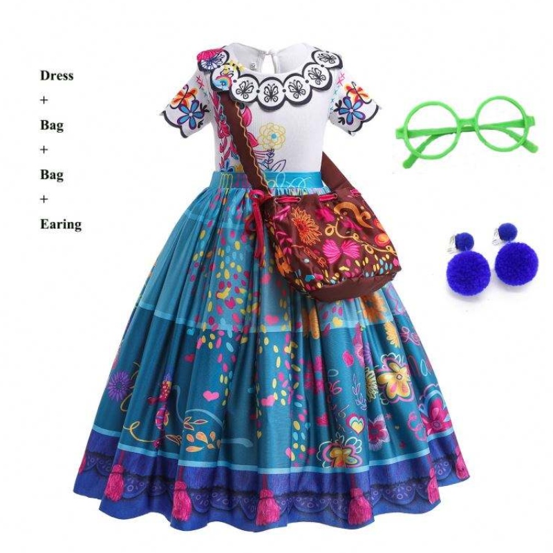 Novo Crianças Crianças Lindas Carnaval Halloween Princess Dress Encanto Mirabel Isabella Dress