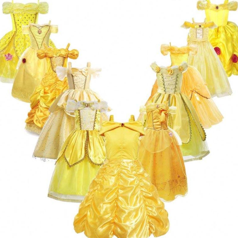 Meninas Belle Princess Dress Kids Belle Cosplay Trajes