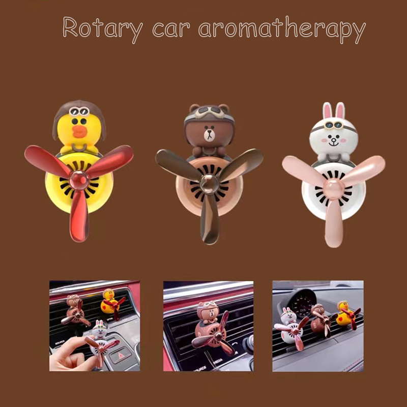 Pingente de carro pendente de ar aromaterapia hélice urso, coelho, peças automáticas de refrescamento de ar