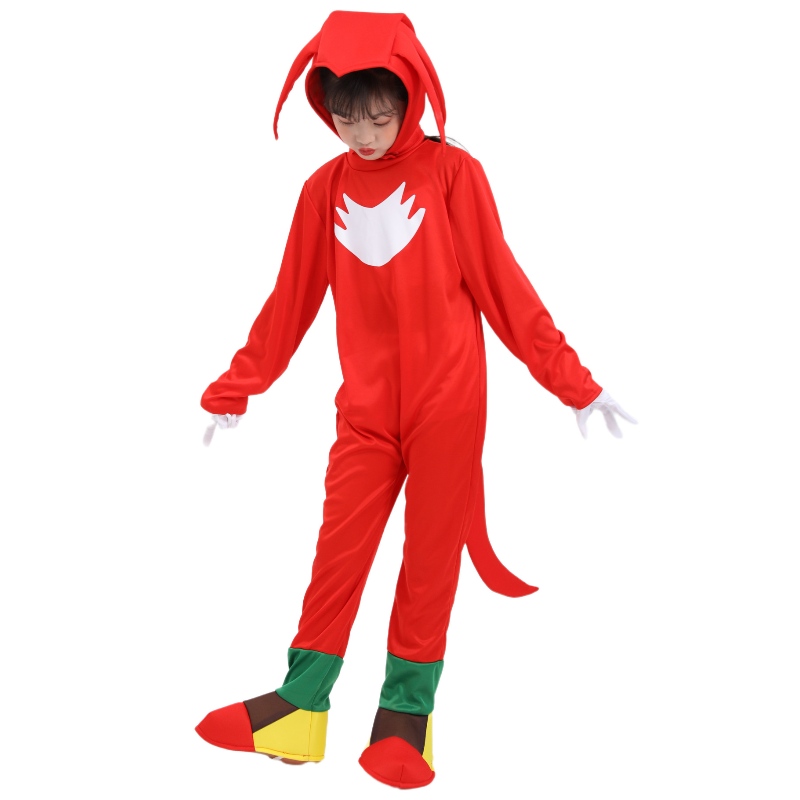 Fantas de desempenho das crianças Trajes de Halloween Red Sonic Halloween para crianças