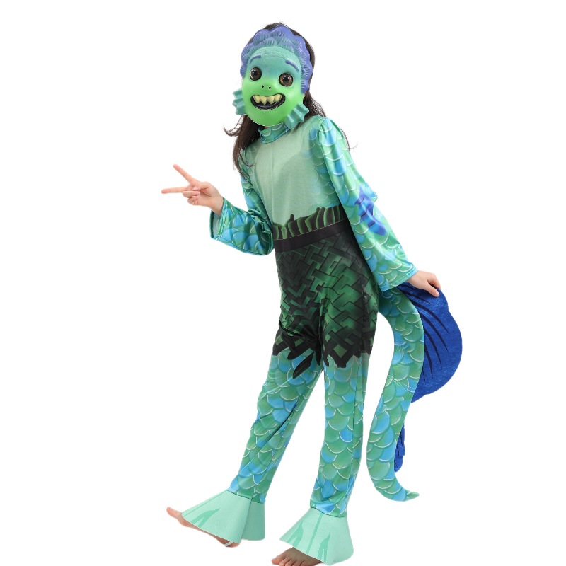 New Style Kids Movie Sea Monster Cosplay Macacos Meninos Luca Halloween Trajes para crianças