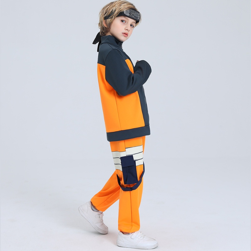 Pronto paranavio de estoque de estoque rápido garoto meninos halloween anime uzumaki cosplay figurin zipper up calças de calças de roupa completa