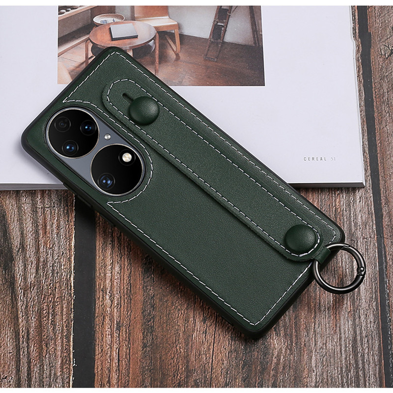 Adequado para capa de celular Huawei P50, capa de couro para celular anti-sísmica, capa de telefone para celular, estojo de proteção de couro