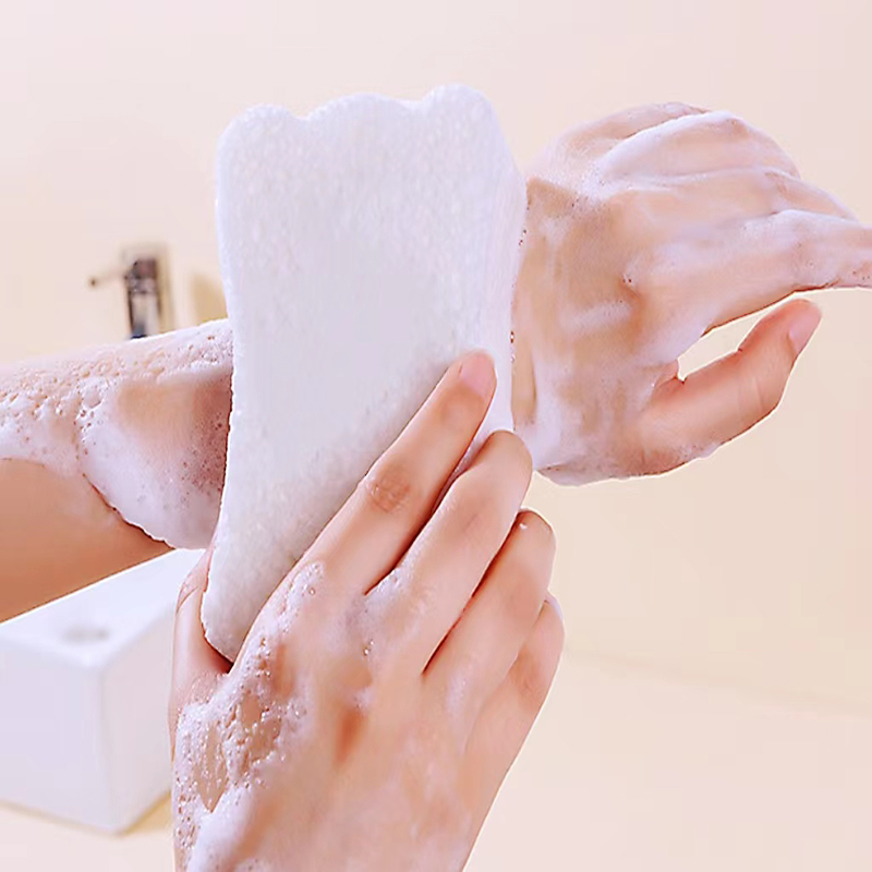 Banho hidratante cor de polpa de madeira algodão Esponja de banho de descontaminação forte Esponja de polpa de madeira celulose