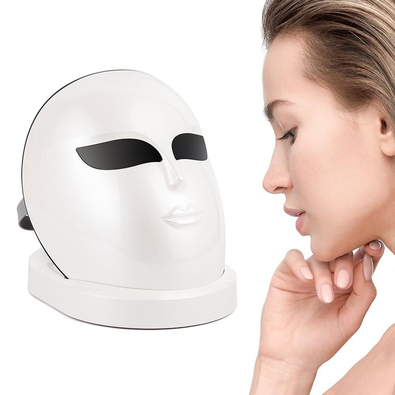Terapia de luz Mâsk da face de LED 7 Terapia de rejuvenescimento da pele de cor LED Photon Mâsk Cuidado facial da pele Facial Anti envelhecimento de rugas de aperto de pele tonificando mâsk (para o rosto&pescoço).