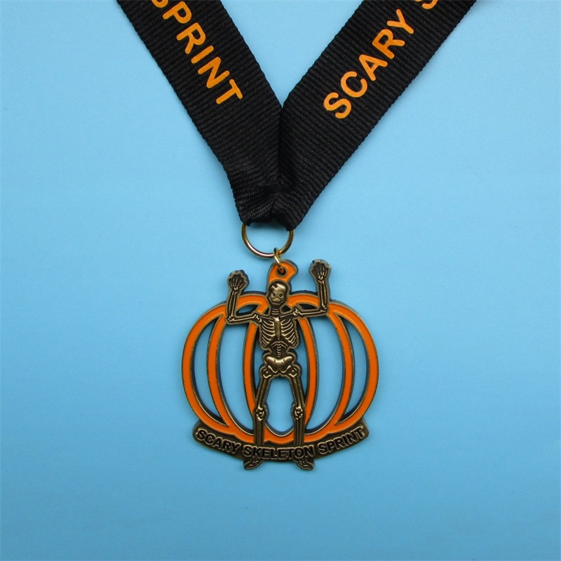 Medalhas esportivas de metal banhado a medalhão de medalhão personalizado com fitas para venda
