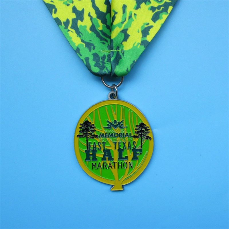 Medalhas premiadas com liga de zinco de fita castanha de medalhas esportivas de bronze de prata dourada