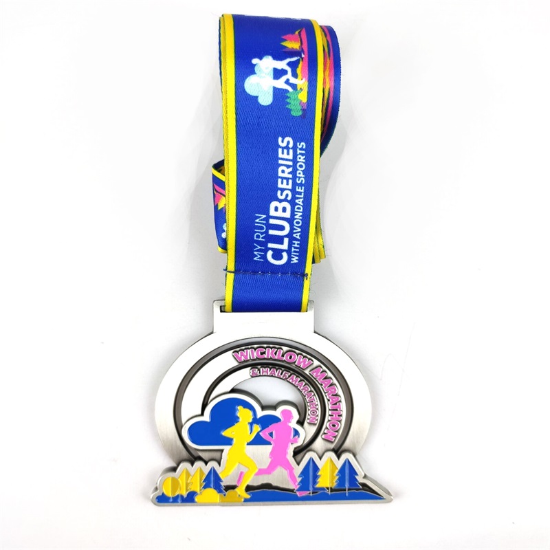Medalhas de corrida de maratona medalhas de metal de esmalte macio colorido