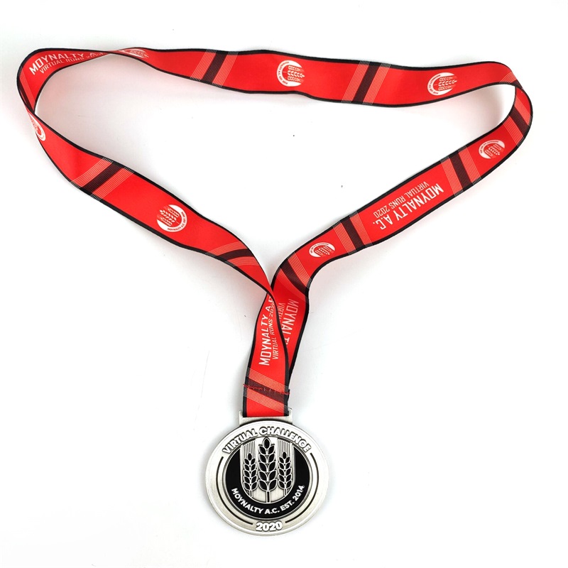 Medalha esportiva e troféus Medalhas de medalhas de liga de zinco personalizadas com fita
