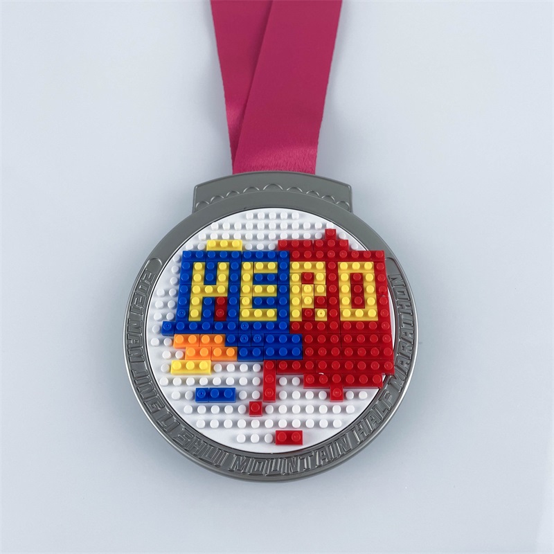 Medalha de maratona Medalha de corrida personalizada Diversão Medalhas de lego medalhas esportivas