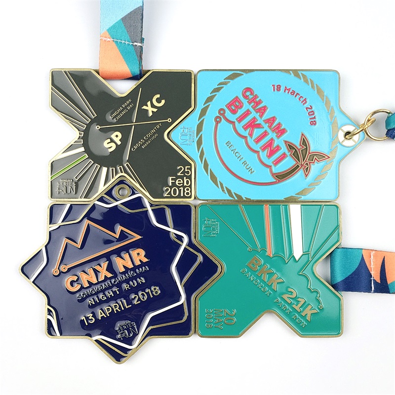 Medalhas personalizadas esmalte a medalha esportiva do prêmio Gold Metal Award Maratona