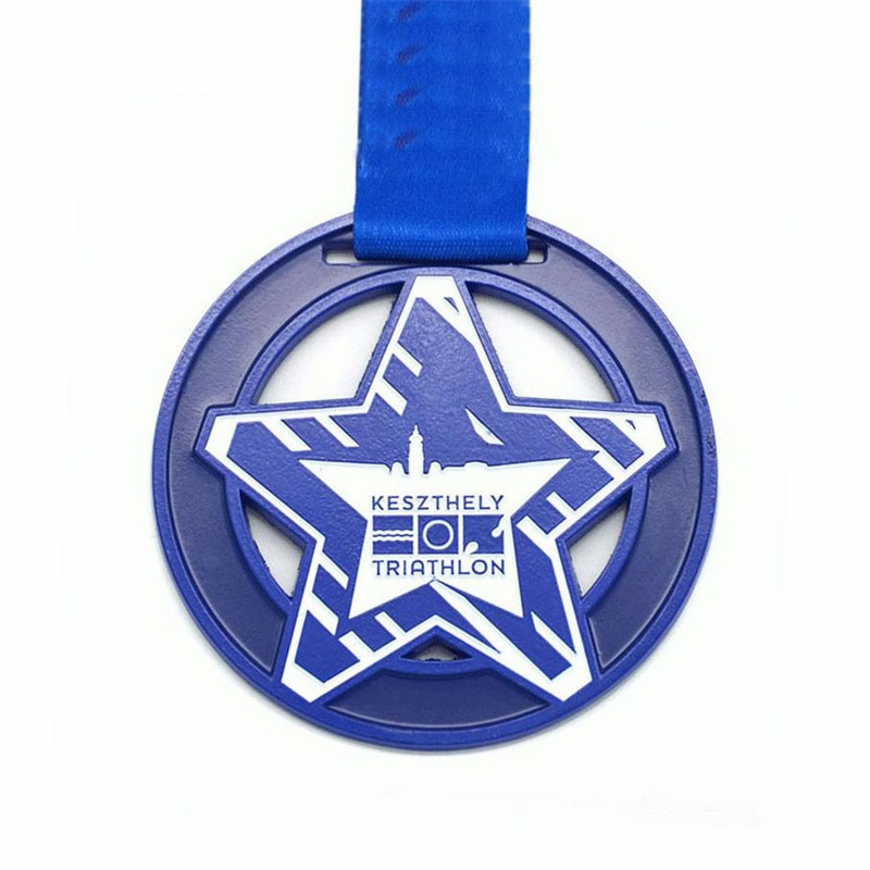 Medalha de design bonito 3D Medalhas de triatlo de impressão UV de impressão