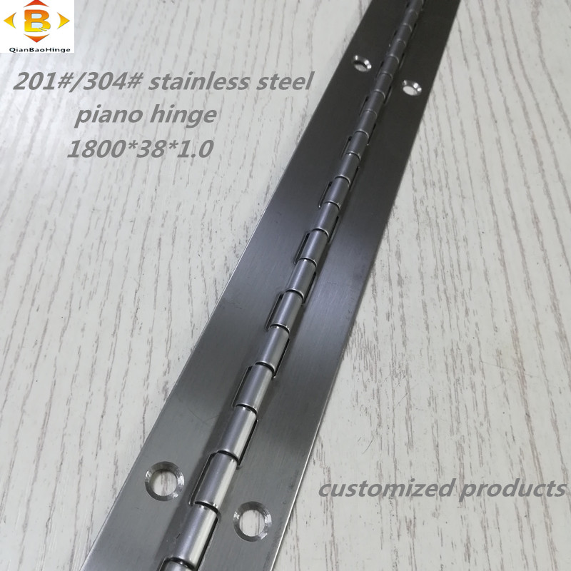 dobradiça longa personalizada 201#304#espessura de 1,0 mm de aço inoxidável com dobradiça de piano grossa de gabinete de piano de linha contínua