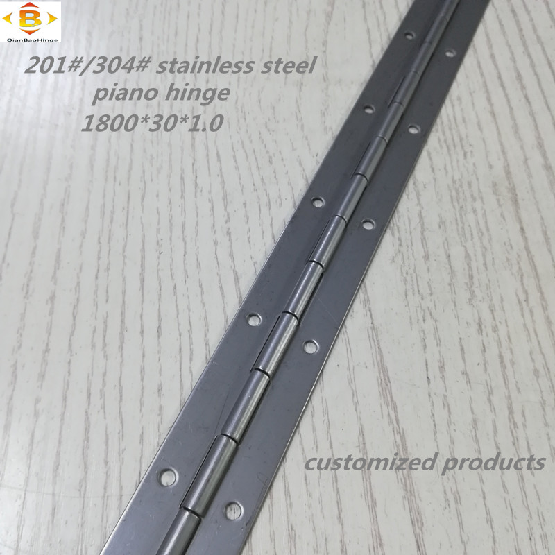dobradiça longa personalizada 201#304#espessura de 1,0 mm de aço inoxidável com dobradiça de piano grossa de gabinete de piano de linha contínua